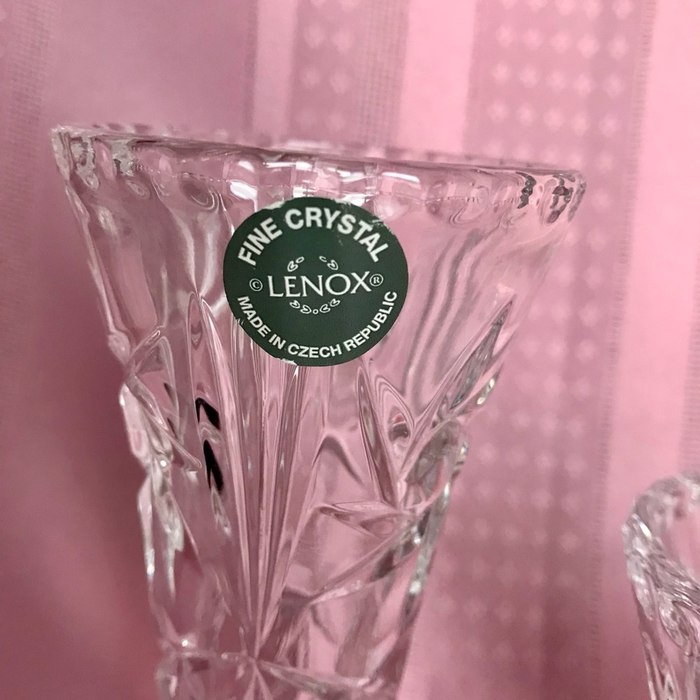 Lenox Fine Crystal Vases set of 2 - Picture 7 of 10